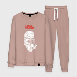 Костюм хлопковый мужской Lethal Company: Worker, цвет: пыльно-розовый