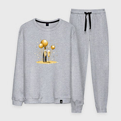 Костюм хлопковый мужской Праздничное настроение и застолье, цвет: меланж