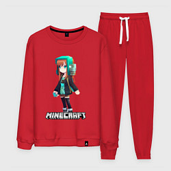 Мужской костюм Minecraft девушка в наушниках