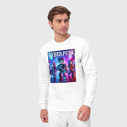 Костюм хлопковый мужской Minecraft and cyberpunk - collaboration, цвет: белый — фото 2