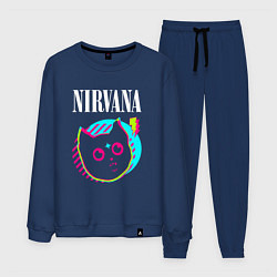 Костюм хлопковый мужской Nirvana rock star cat, цвет: тёмно-синий
