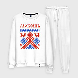 Костюм хлопковый мужской Мокошь - богиня судьбы, цвет: белый