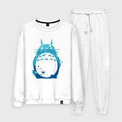 Костюм хлопковый мужской Blue Totoro, цвет: белый