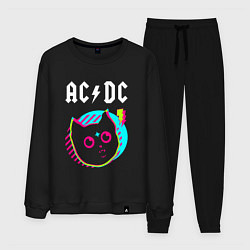 Костюм хлопковый мужской AC DC rock star cat, цвет: черный