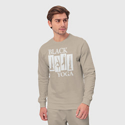 Костюм хлопковый мужской Black yoga, цвет: миндальный — фото 2