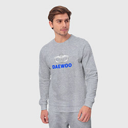 Костюм хлопковый мужской Daewoo sport auto logo, цвет: меланж — фото 2