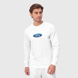 Костюм хлопковый мужской FORD авто спорт лого, цвет: белый — фото 2
