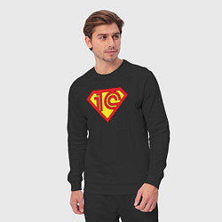 Костюм хлопковый мужской Супер 1cмен, цвет: черный — фото 2