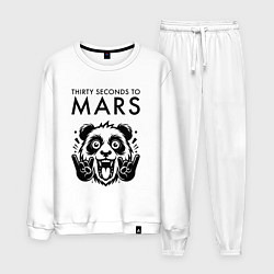 Костюм хлопковый мужской Thirty Seconds to Mars - rock panda, цвет: белый
