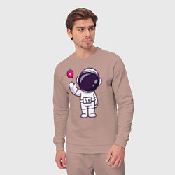 Костюм хлопковый мужской Hello spaceman, цвет: пыльно-розовый — фото 2