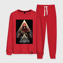 Костюм хлопковый мужской Assassins creed красный костюм, цвет: красный