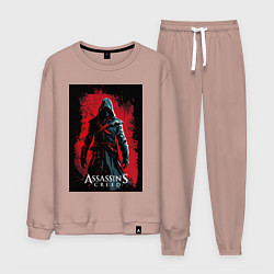 Мужской костюм Assassins creed на фоне красной стены
