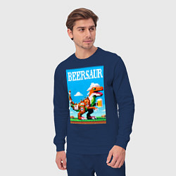 Костюм хлопковый мужской Beersaur - pixel art, цвет: тёмно-синий — фото 2