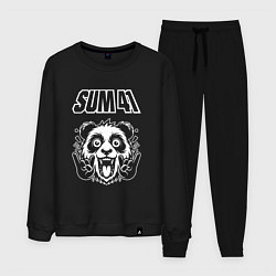 Костюм хлопковый мужской Sum41 rock panda, цвет: черный