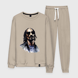 Костюм хлопковый мужской Snoop dog, цвет: миндальный