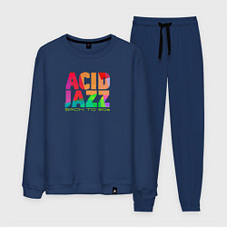 Костюм хлопковый мужской Acid jazz colorful, цвет: тёмно-синий
