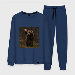 Костюм хлопковый мужской Медведи гуляют по лесу, цвет: тёмно-синий