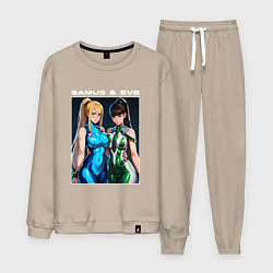 Костюм хлопковый мужской Самус Аран и Ева, цвет: миндальный