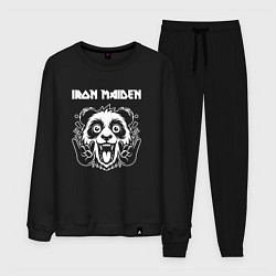 Костюм хлопковый мужской Iron Maiden rock panda, цвет: черный