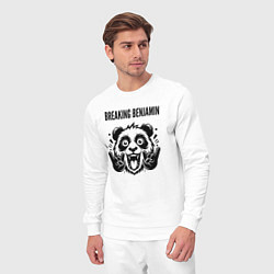 Костюм хлопковый мужской Breaking Benjamin - rock panda, цвет: белый — фото 2