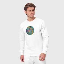 Костюм хлопковый мужской Магия каллиграфия, цвет: белый — фото 2