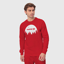Костюм хлопковый мужской Santa night, цвет: красный — фото 2