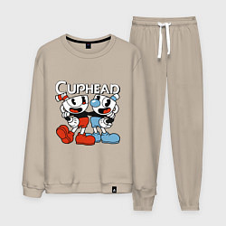 Костюм хлопковый мужской Cuphead and Mugman, цвет: миндальный