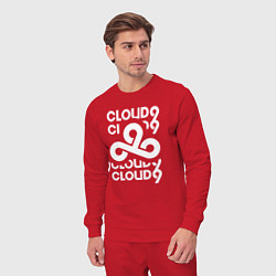 Костюм хлопковый мужской Cloud9 - in logo, цвет: красный — фото 2