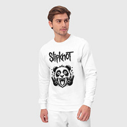 Костюм хлопковый мужской Slipknot - rock panda, цвет: белый — фото 2