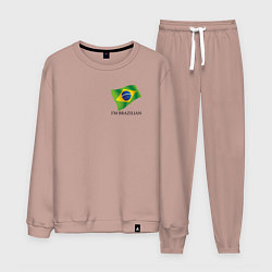 Костюм хлопковый мужской Im Brazilian - motto, цвет: пыльно-розовый