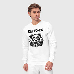Костюм хлопковый мужской Deftones - rock panda, цвет: белый — фото 2