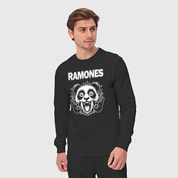 Костюм хлопковый мужской Ramones rock panda, цвет: черный — фото 2