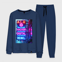 Мужской костюм Ai hacker digital rebel - neon glow