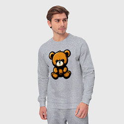 Костюм хлопковый мужской Тедди медведь, цвет: меланж — фото 2