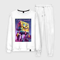 Мужской костюм Sponge Bob with a pistol - cyberpunk ai art