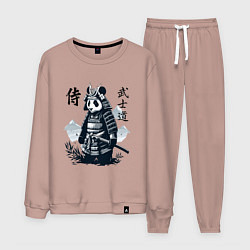 Костюм хлопковый мужской Panda samurai - bushido ai art fantasy, цвет: пыльно-розовый