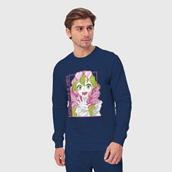 Костюм хлопковый мужской Митсури - Demon slayer Mitsuri, цвет: тёмно-синий — фото 2