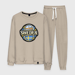 Костюм хлопковый мужской Моя Швеция, цвет: миндальный