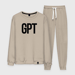 Костюм хлопковый мужской GPT, цвет: миндальный