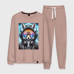 Костюм хлопковый мужской Urban fox - ai art, цвет: пыльно-розовый