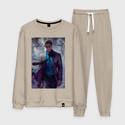 Костюм хлопковый мужской Магическая битва Кэнто Нанами, цвет: миндальный