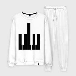 Костюм хлопковый мужской Fuck your music!, цвет: белый
