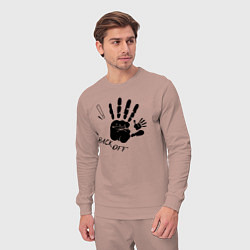 Костюм хлопковый мужской Раскрытая ладонь - backoff, цвет: пыльно-розовый — фото 2