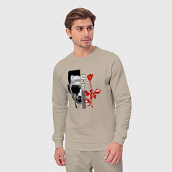 Костюм хлопковый мужской Depeche Mode - Dave rose, цвет: миндальный — фото 2