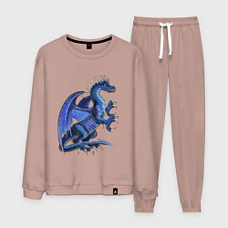 Костюм хлопковый мужской Azure dragon, цвет: пыльно-розовый