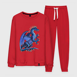 Костюм хлопковый мужской Azure dragon, цвет: красный