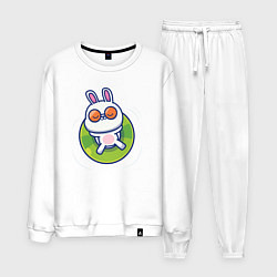 Костюм хлопковый мужской Кролик на чиле, цвет: белый