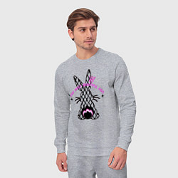 Костюм хлопковый мужской Заяц - самая красивая попа, цвет: меланж — фото 2