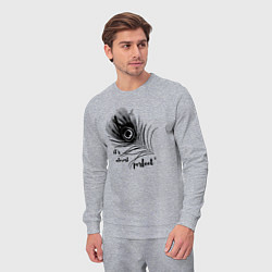 Костюм хлопковый мужской Перо павлина - на удачу, цвет: меланж — фото 2