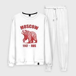 Костюм хлопковый мужской Город Москва 1147 год медведь ретро стиль, цвет: белый
